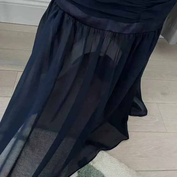 FAVIANA Couture Shirred Chiffon Mermaid Style Gown with Intricate Beading - Picture 9 of 11
